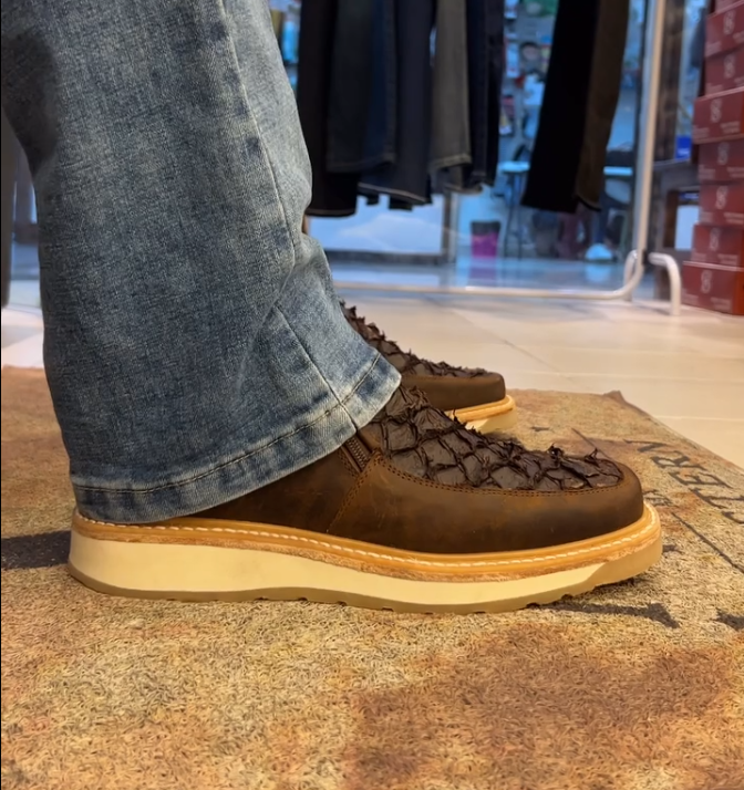 Brown Tan Fish Cowboy Boots