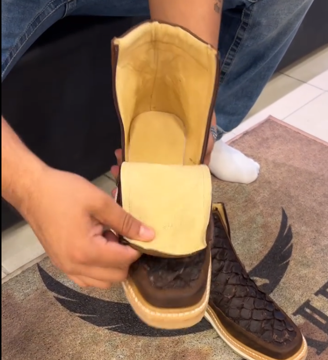 Brown Tan Fish Cowboy Boots