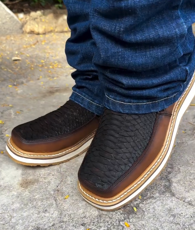 Italian Vintage Python Leather Cowboy Boots