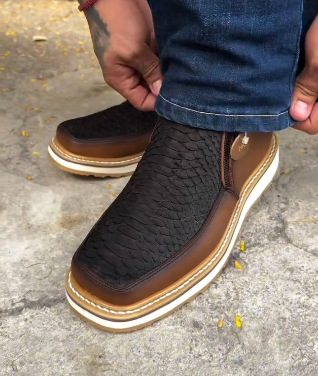 Italian Vintage Python Leather Cowboy Boots