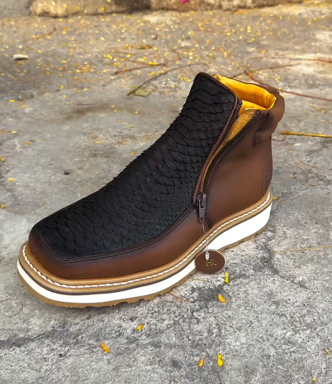 Italian Vintage Python Leather Cowboy Boots