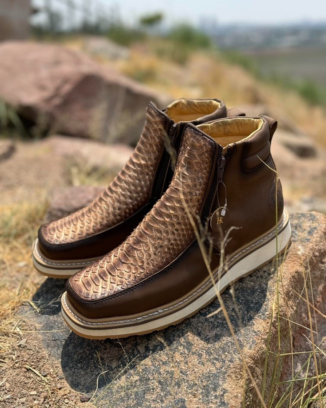 Italian Vintage Python Leather Cowboy Boots