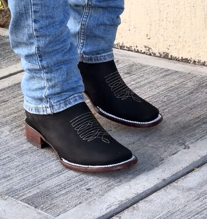 Black Handmade Leather Ankle Boots