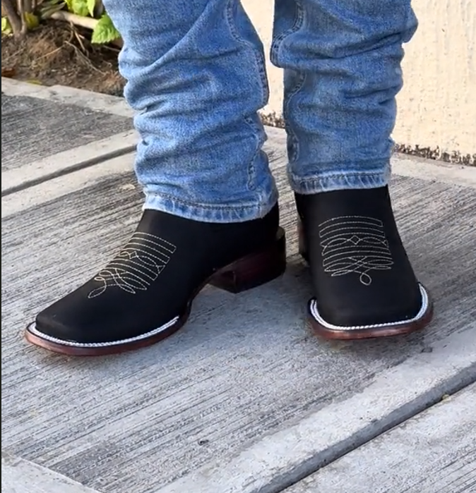 Black Handmade Leather Ankle Boots