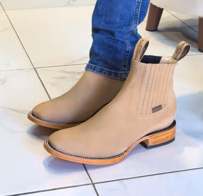 Men's Leather Ankle Cowboy Boots