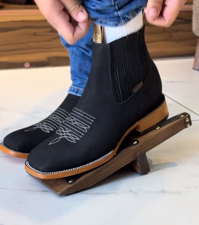 Men's Western Cowboy Square Toe Ankle Boots