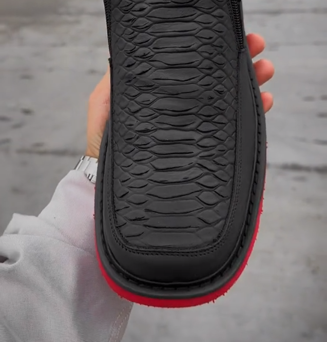 Men's python leather boots