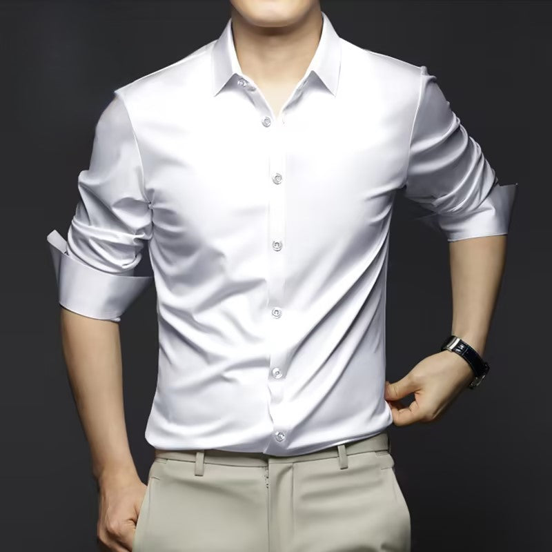 Men's stretch solid color shirt