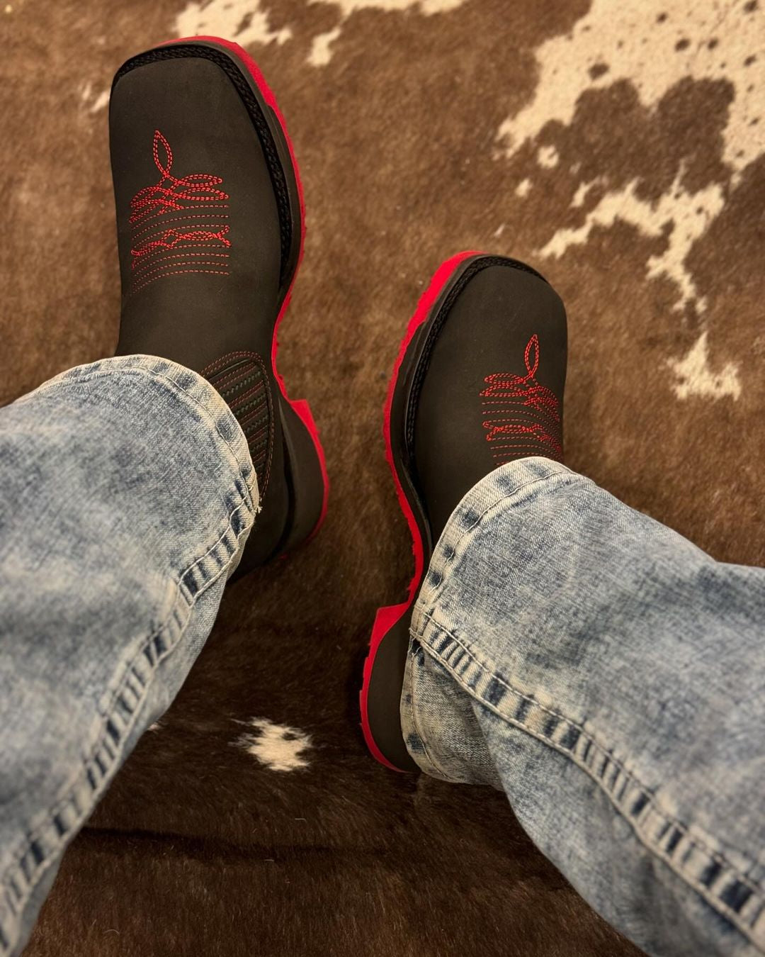 MEN SQUARE TOE WESTERN BOOTS