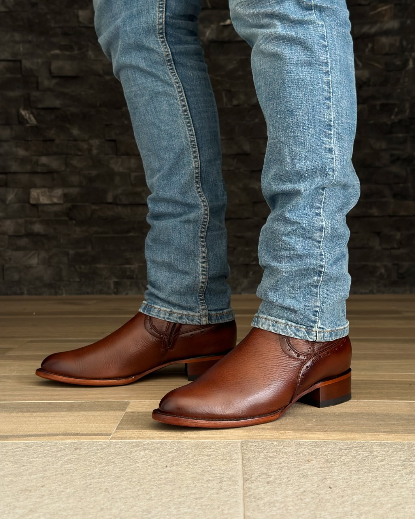 Exclusive Deerskin Oval Cowboy Boots