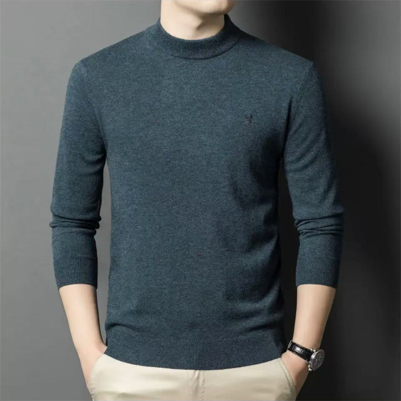 Mens Half Turtleneck Regular Fit Knitwear Sweater