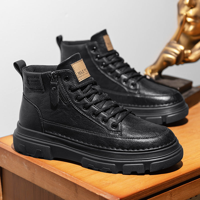 Men's Genuine Leather Trend Versatile Durable Low Top Boots