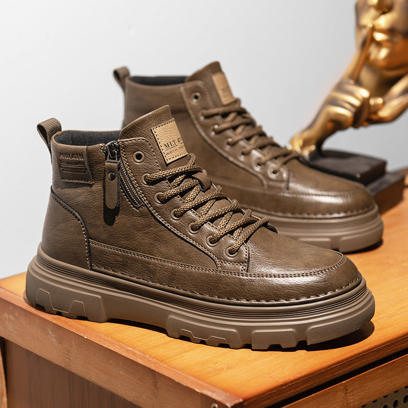 Men's Genuine Leather Trend Versatile Durable Low Top Boots