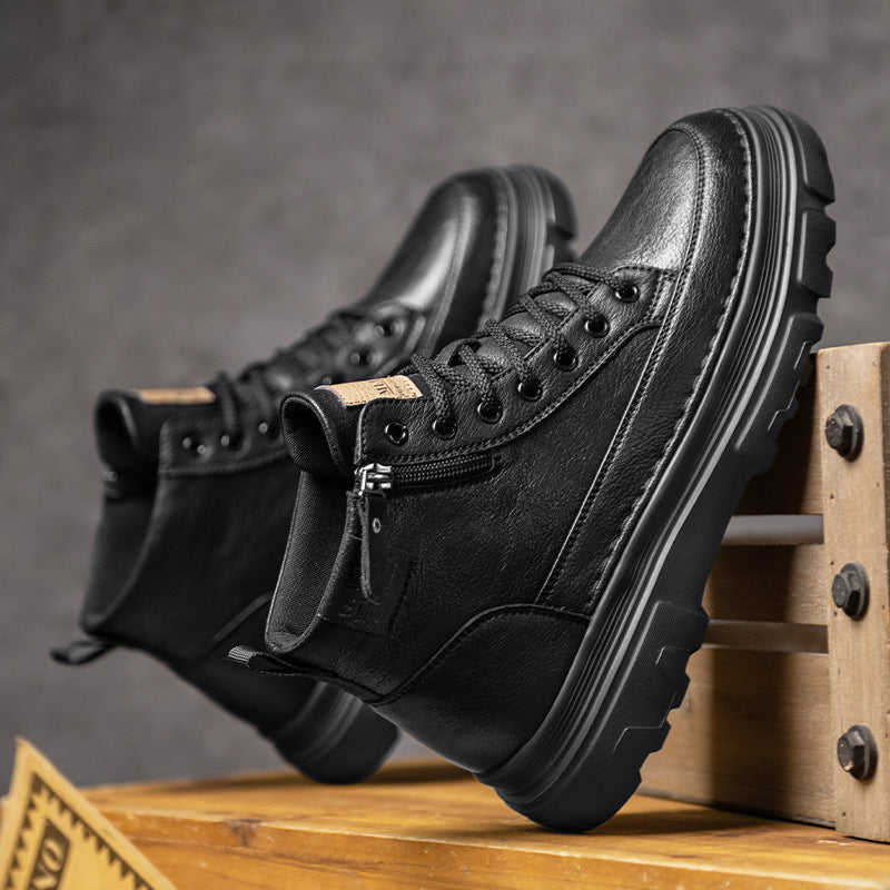 Men's Genuine Leather Trend Versatile Durable Low Top Boots