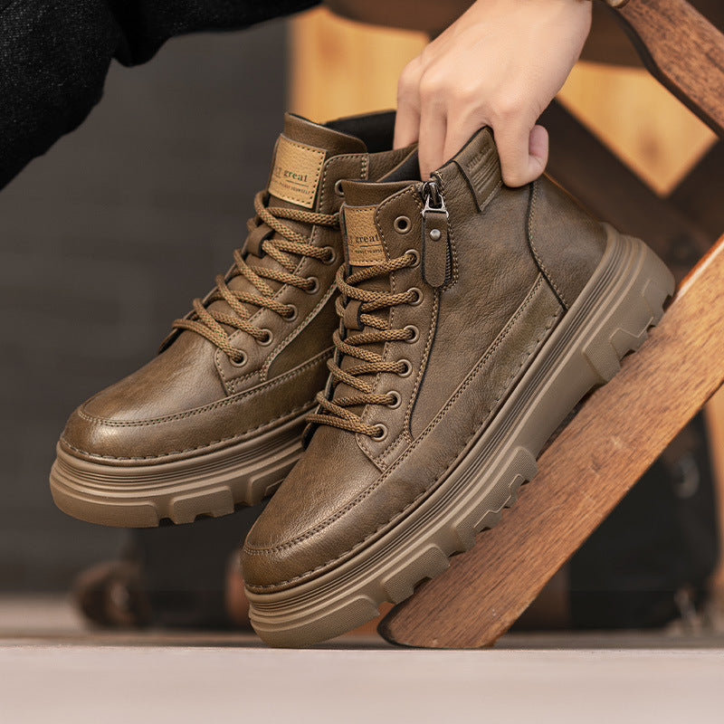 Men's Genuine Leather Trend Versatile Durable Low Top Boots