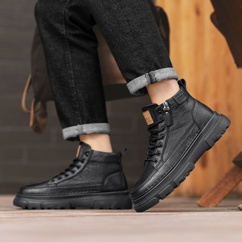 Men's Genuine Leather Trend Versatile Durable Low Top Boots