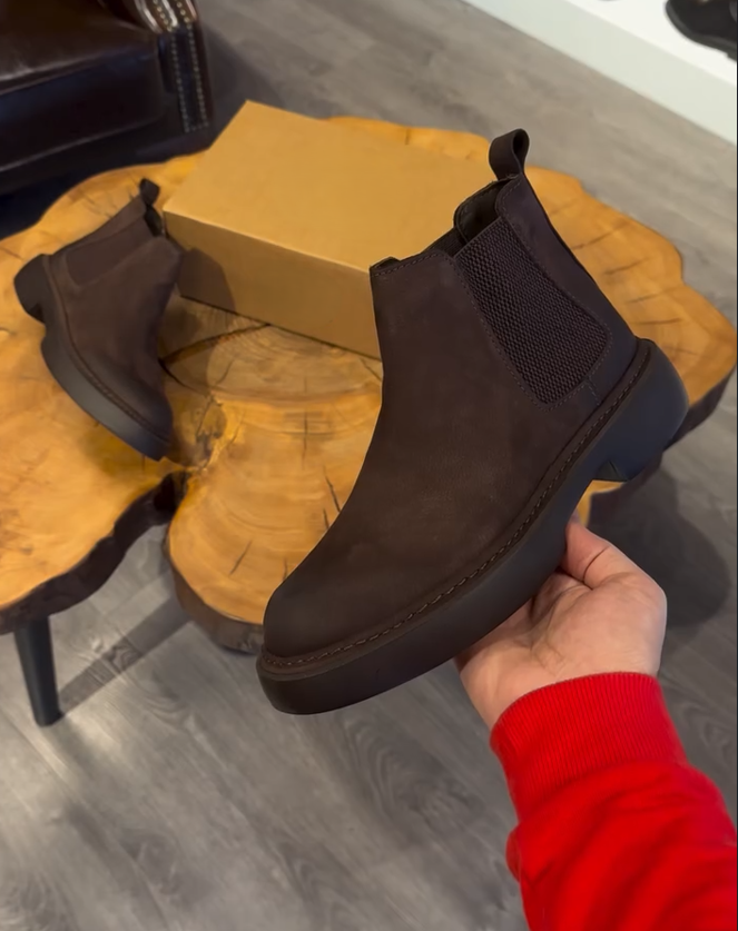 Men's suede platform ankle boots