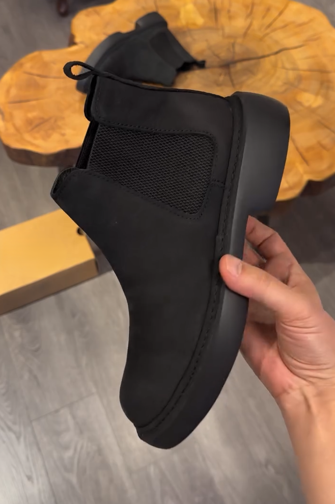 Men's suede platform ankle boots