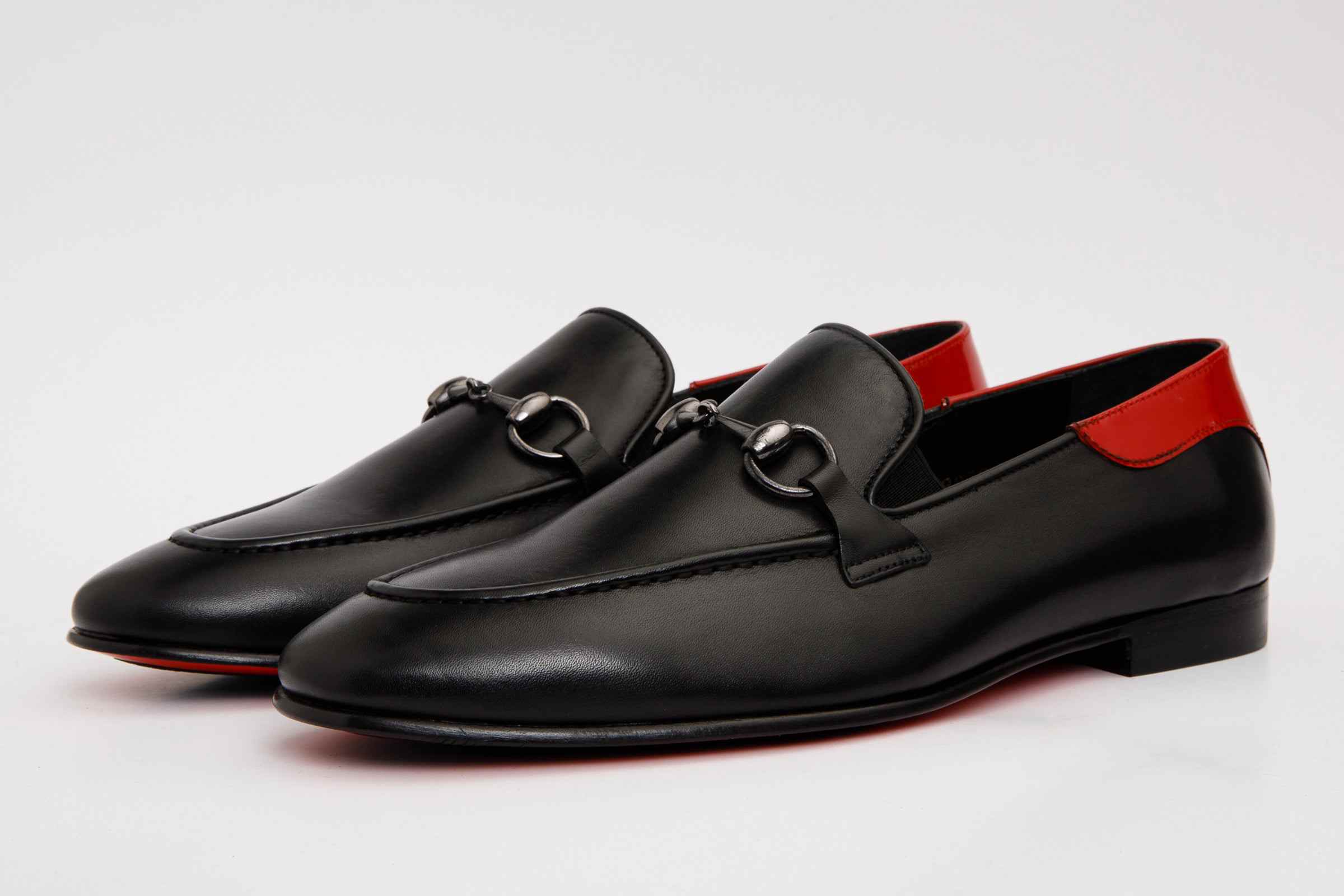 Black Leather shoe Bit Loafer Men Shoes