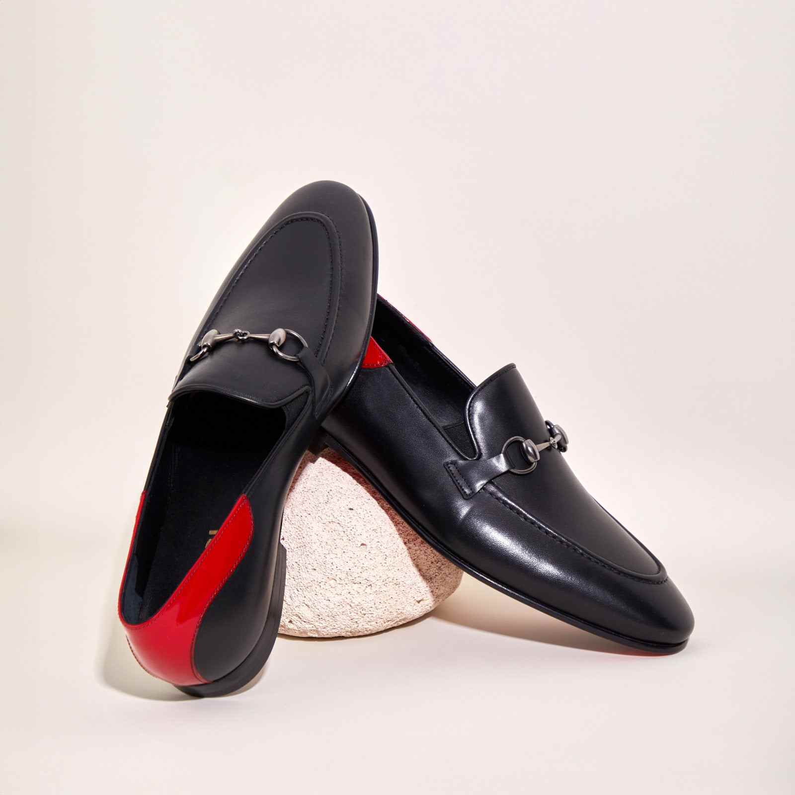 Black Leather shoe Bit Loafer Men Shoes