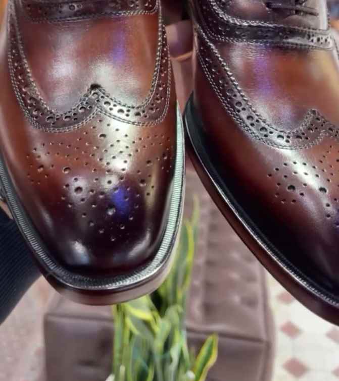 Calf-Skin Leather Wingtip Oxfords