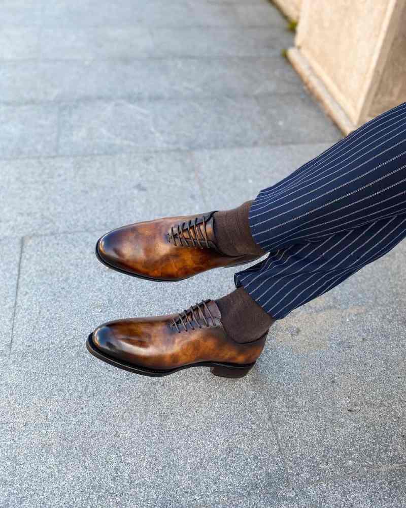Mirror Glossed Patina Oxford shoes