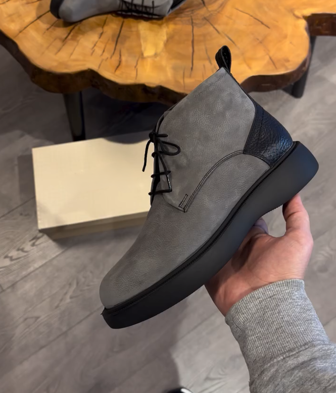 Vintage Suede Lace-Up Boots