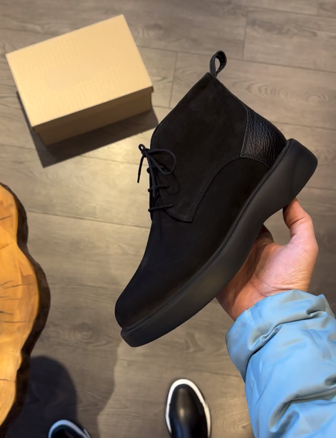 Vintage Suede Lace-Up Boots