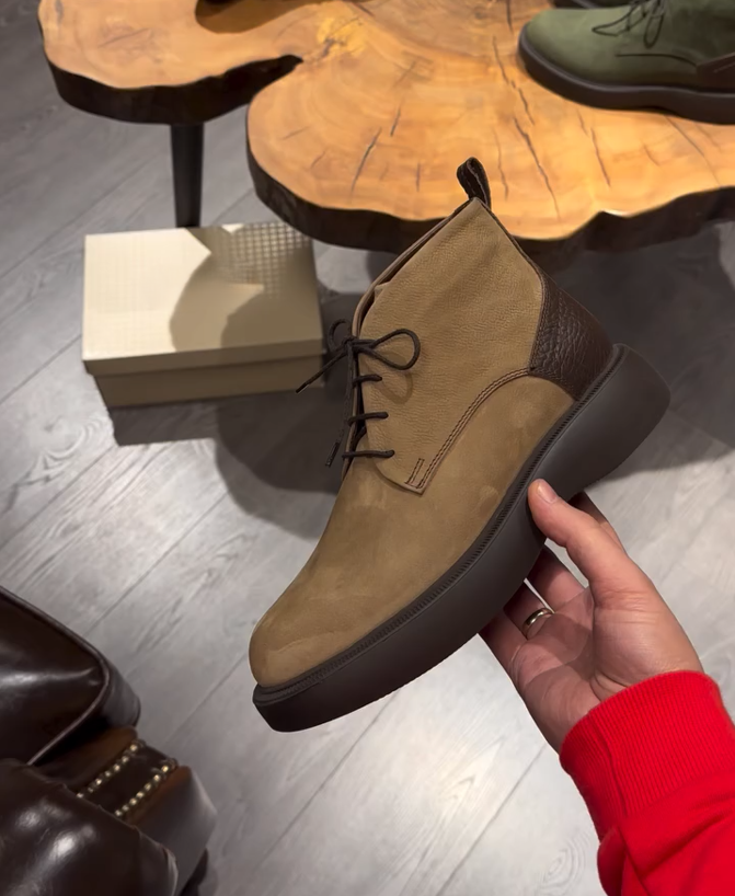 Vintage Suede Lace-Up Boots