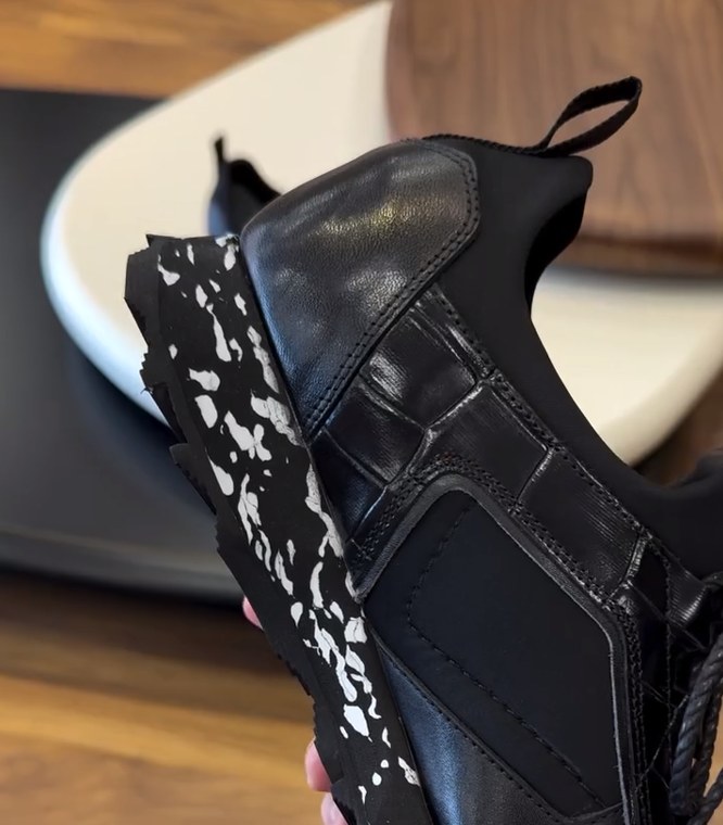 Black Crocodile Leather Sneakers