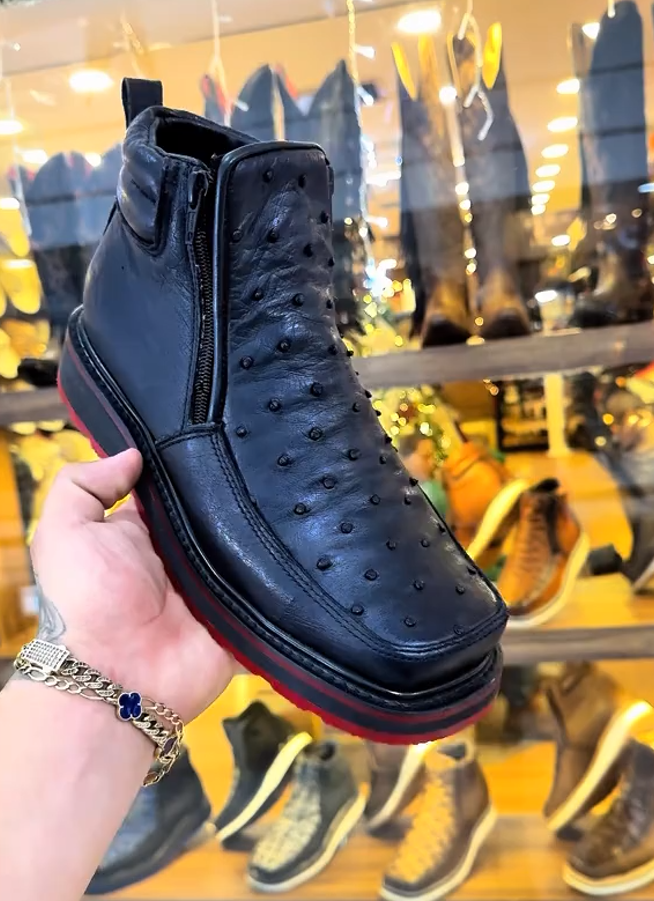 Alaska Ostrich Skin Cowboy Boots