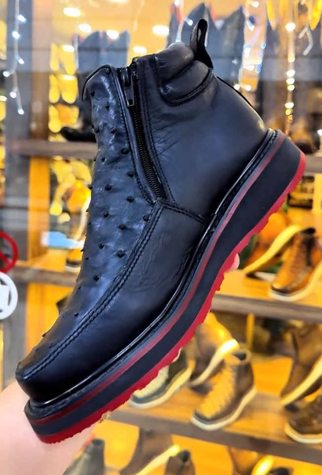 Alaska Ostrich Skin Cowboy Boots