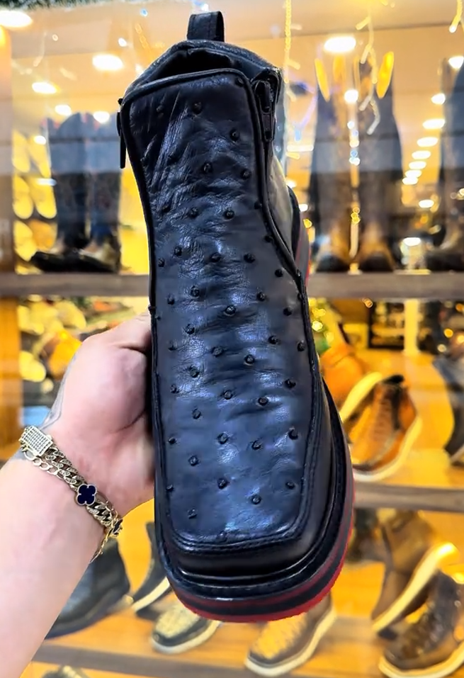 Alaska Ostrich Skin Cowboy Boots