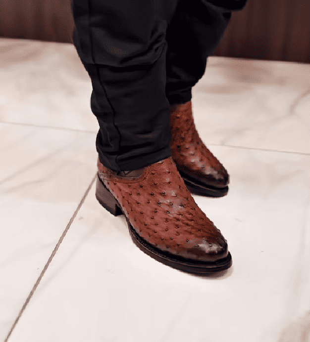 Handmade Ostrich Leather Cowboy Boots