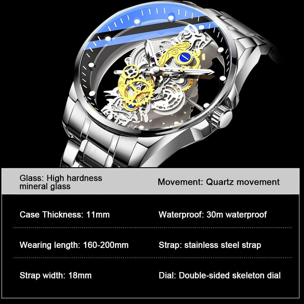Men's Clear Cover Quartz Watch