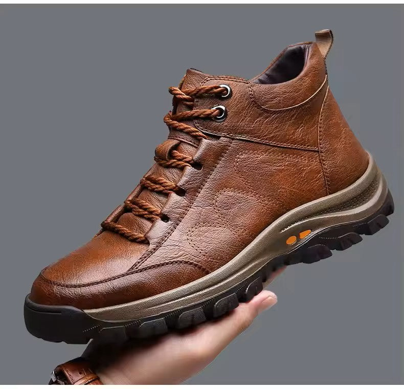 Waterproof leather casual shoes for men