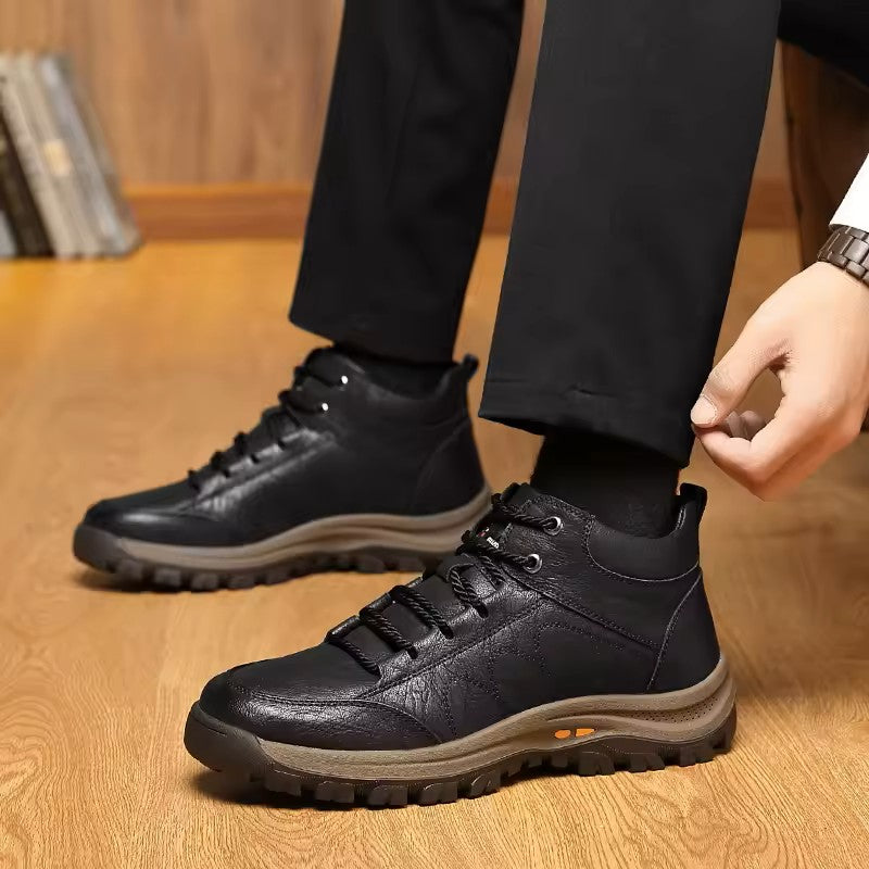 Waterproof leather casual shoes for men
