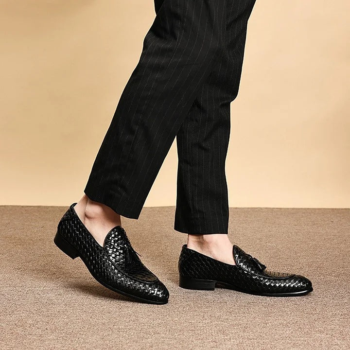 Italian Hand-woven Leather Loafers