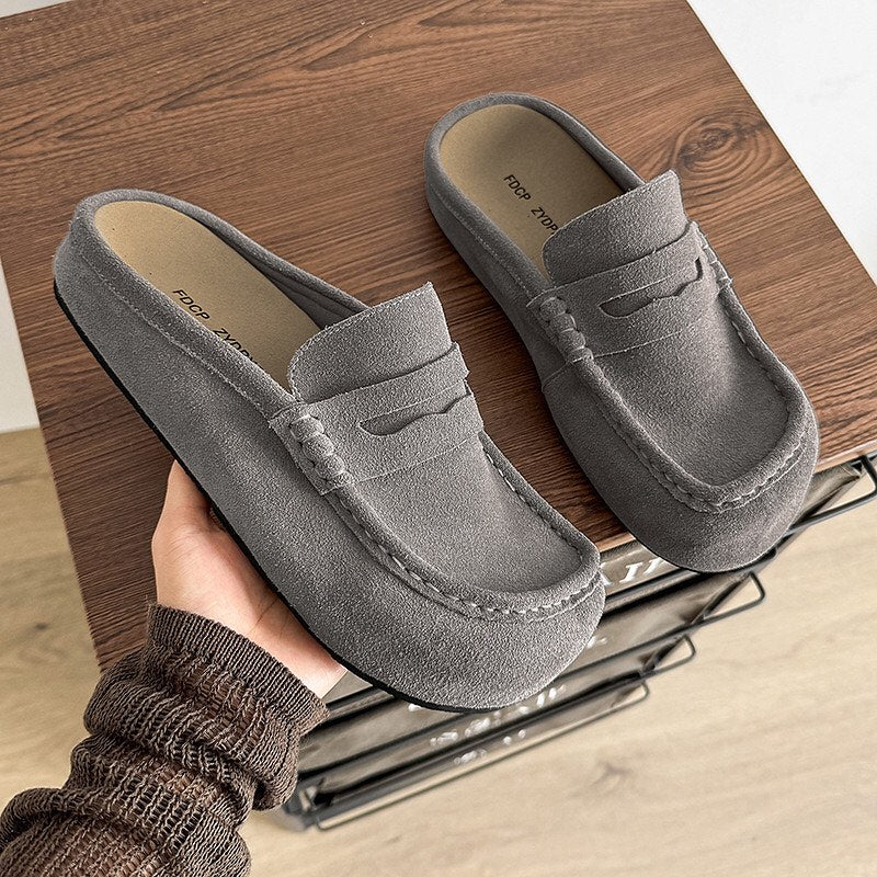 Men's Suede Mule Penny Loafers