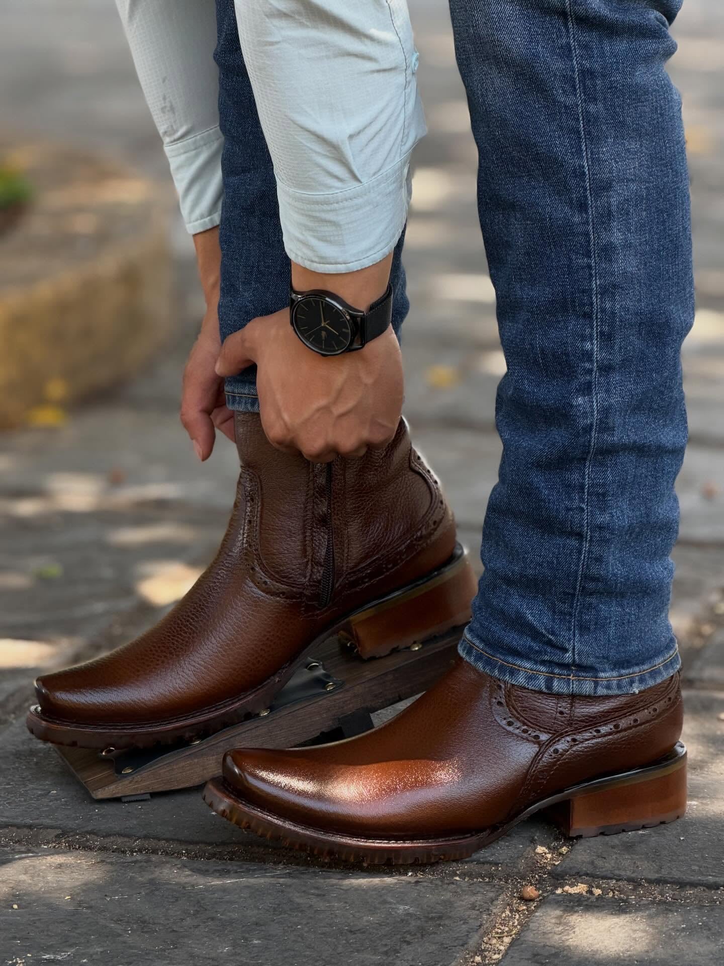 Handcrafted Leather Western Ankle Boots