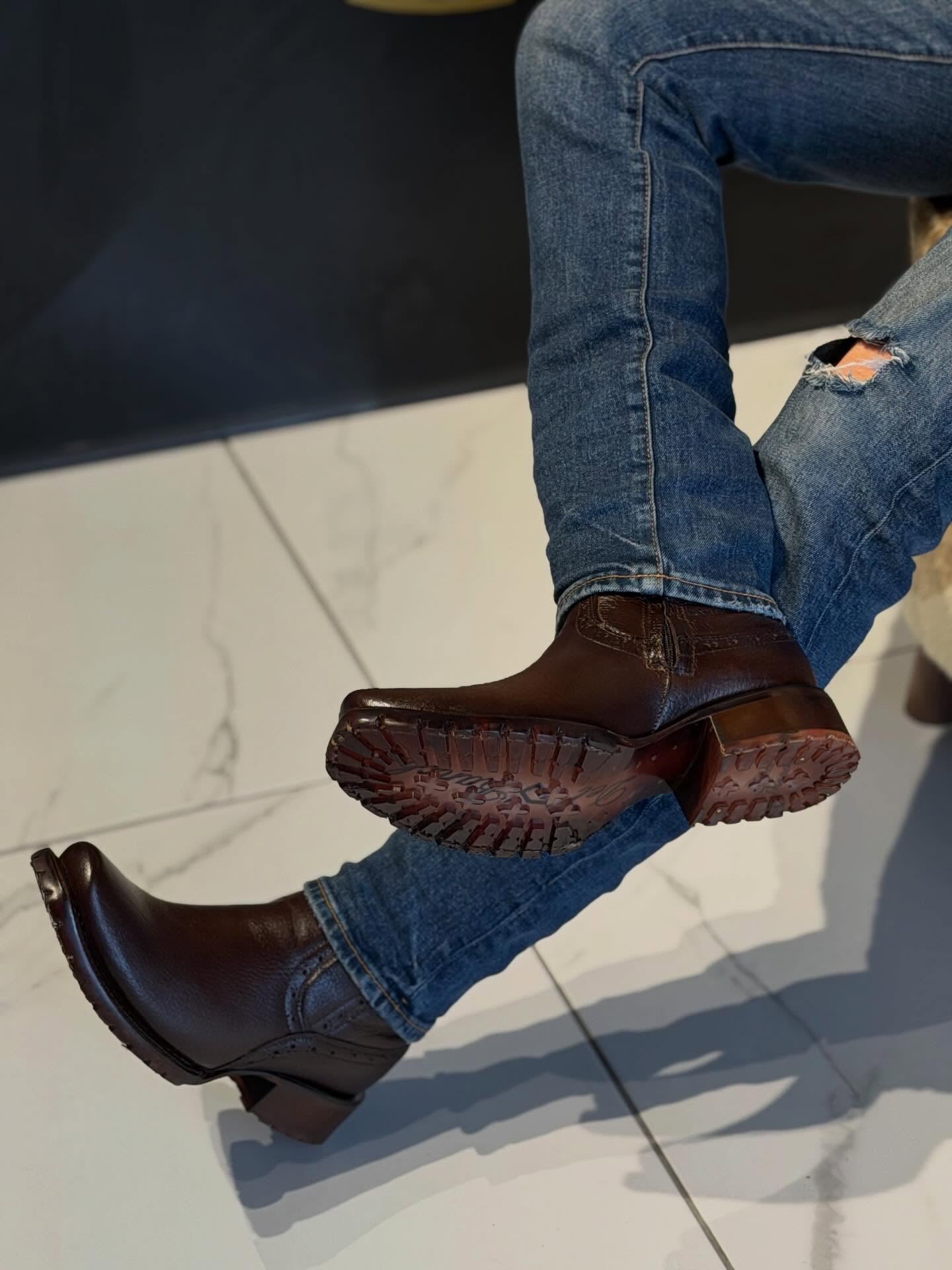 Handcrafted Leather Western Ankle Boots