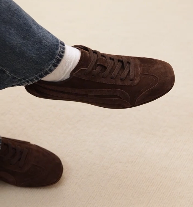 Premium Suede Retro Low-Profile Sneakers
