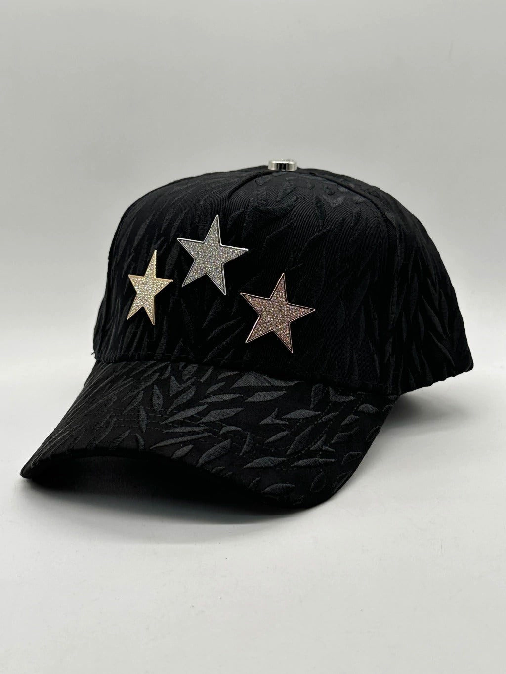 Crystal Star Embellished Jacquard Baseball Cap