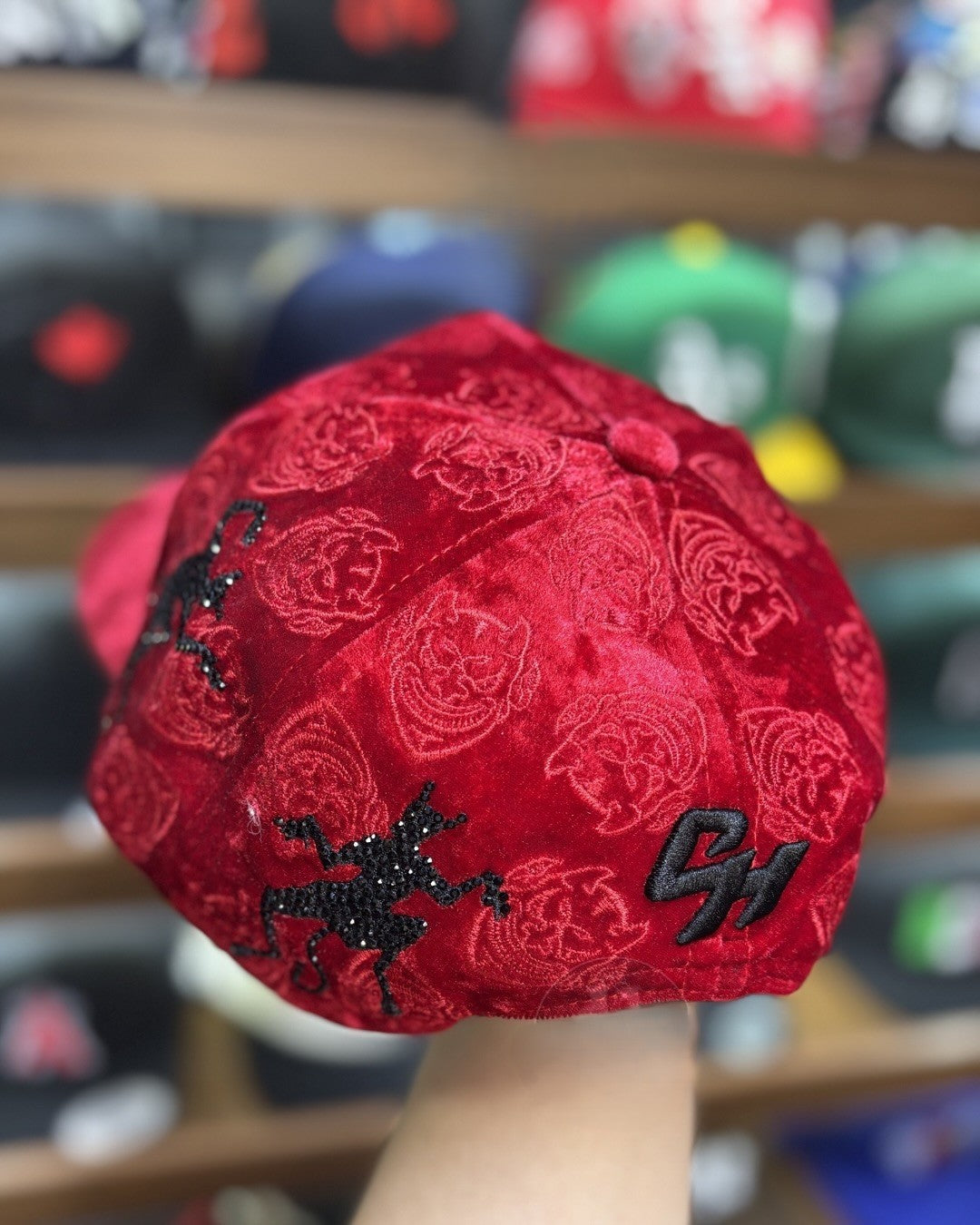 Velvet Devil Emblem Rhinestone Snapback