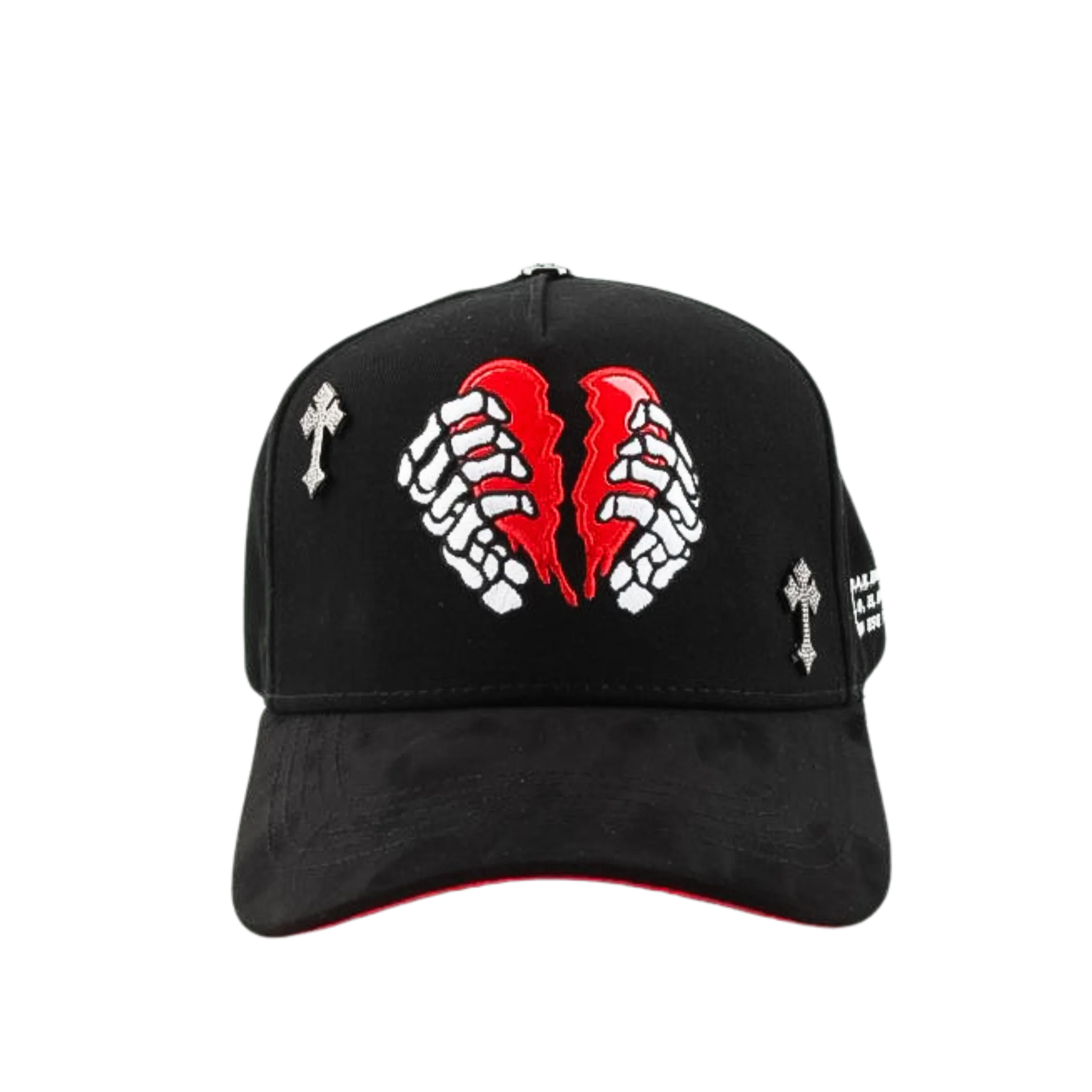 Premium Gothic Broken Heart Cross Embroidered Cap