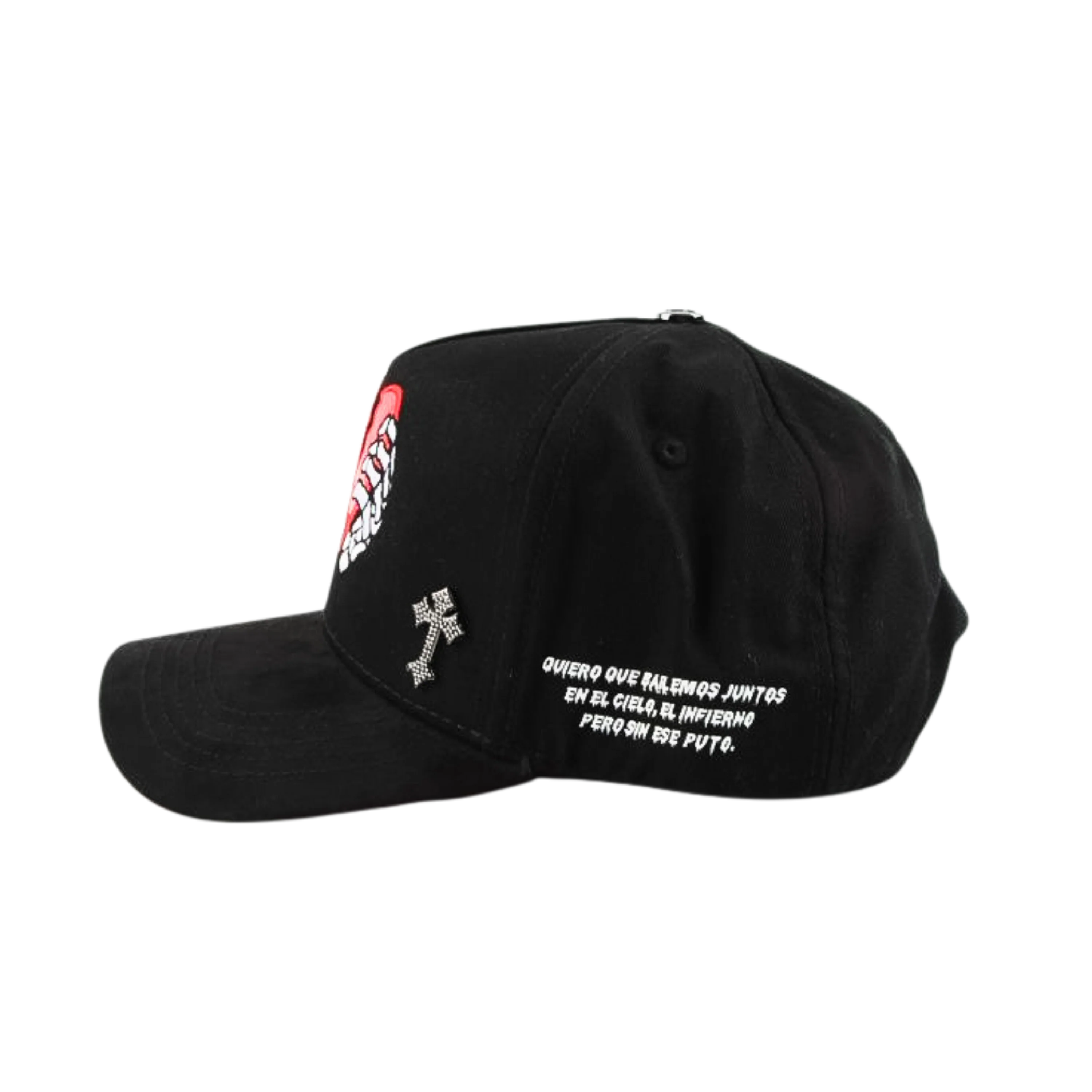 Premium Gothic Broken Heart Cross Embroidered Cap