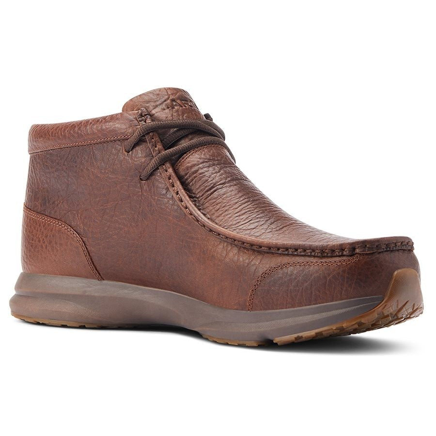 Distressed Leather Moc Toe Hybrid Chukka Boots