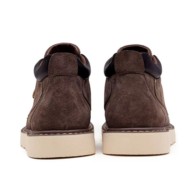 Premium Suede Moc Toe Mid-Top Casual Sneakers