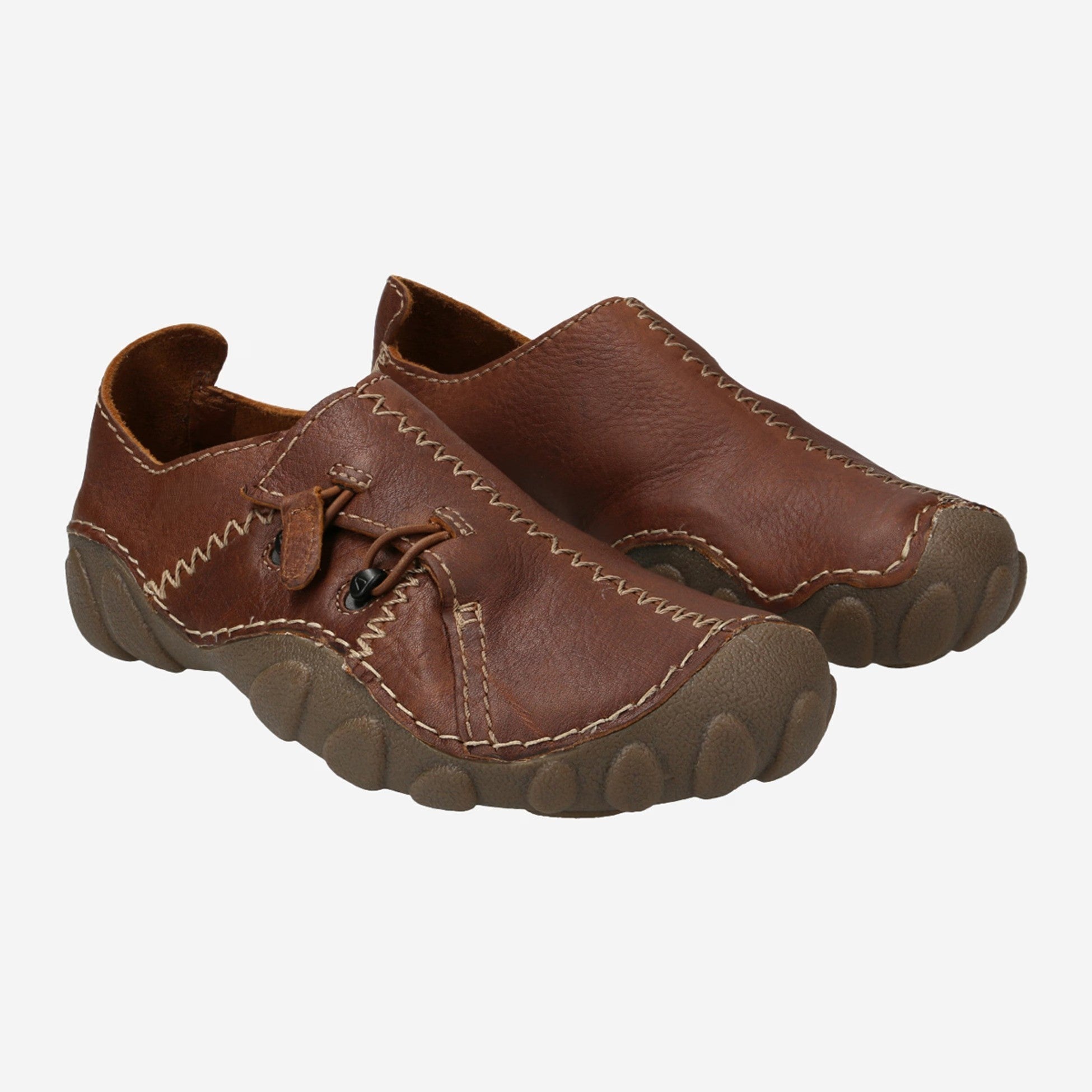 Distressed Leather Hand-Stitched Casual Moccasins
