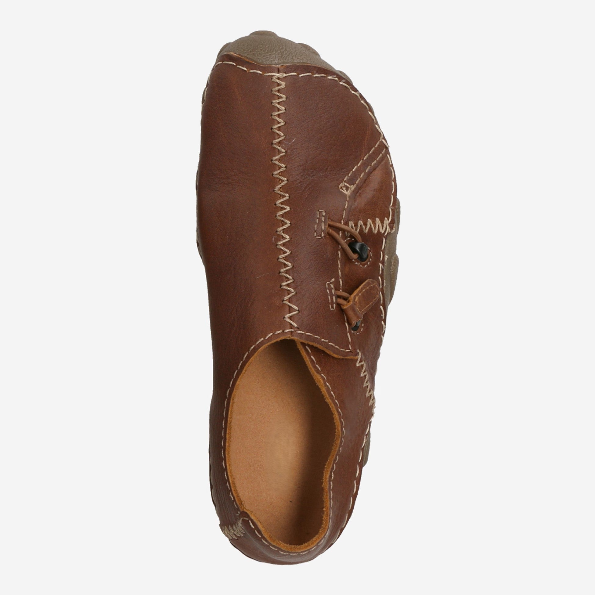 Distressed Leather Hand-Stitched Casual Moccasins